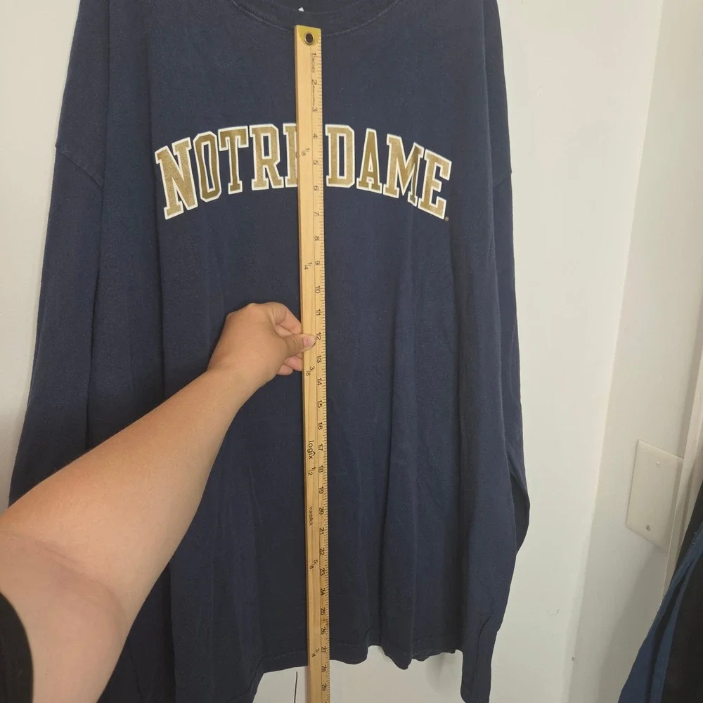 Adidas Notre Dame Fighting Irish Long Sleeve T-Shirt Mens 2XL Navy Blue Graphic‎